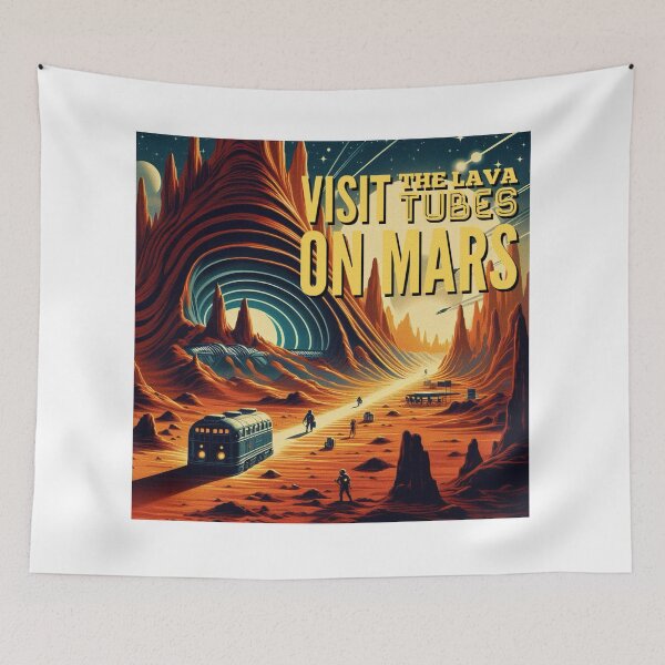 Item preview, Visit the lava tubes Mars! - Space Travel retro poster version 10 designed and sold by jnxyz.