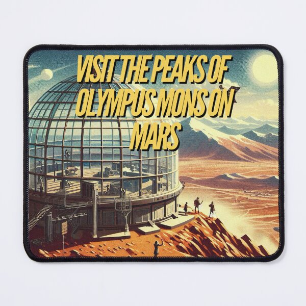 Item preview, Visit the peaks of Olympus Mons on Mars! - Space Travel retro poster version 11 designed and sold by jnxyz.