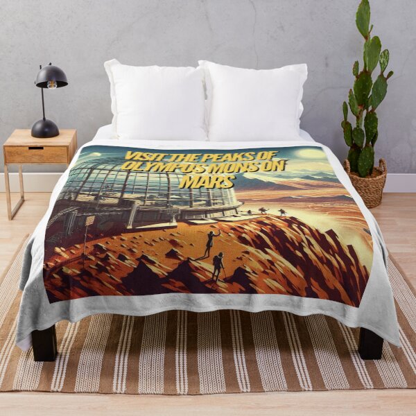 Item preview, Visit the peaks of Olympus Mons on Mars! - Space Travel retro poster version 11 designed and sold by jnxyz.