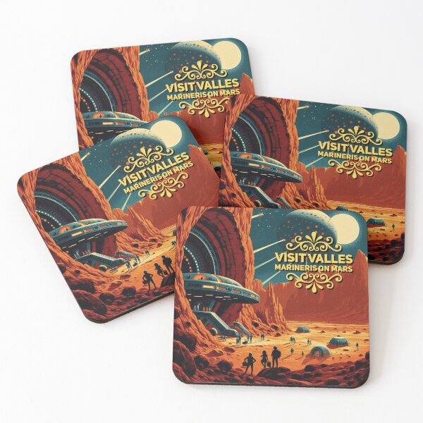 Item preview, Visit Valles Marinis on Mars! - Space Travel retro poster version 12 designed and sold by jnxyz.