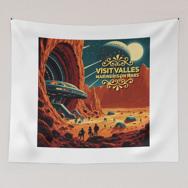 Item preview, Visit Valles Marinis on Mars! - Space Travel retro poster version 12 designed and sold by jnxyz.