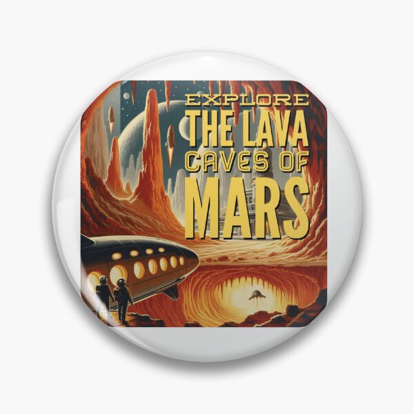 Item preview, Explore the lava caves of Mars! - Space Travel retro poster version 13 designed and sold by jnxyz.