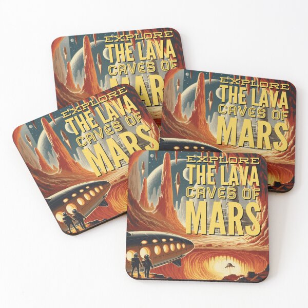 Item preview, Explore the lava caves of Mars! - Space Travel retro poster version 13 designed and sold by jnxyz.
