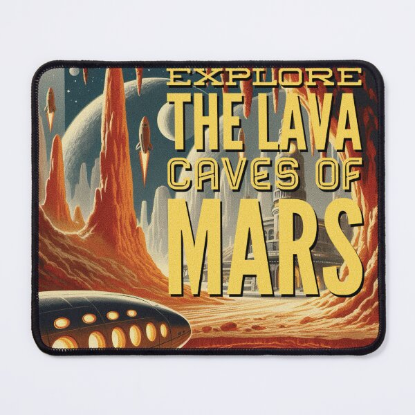 Item preview, Explore the lava caves of Mars! - Space Travel retro poster version 13 designed and sold by jnxyz.