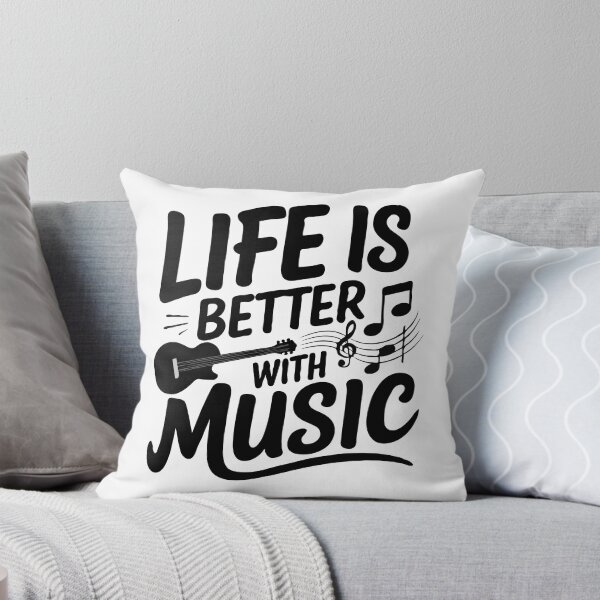 Item preview, Life Is Better With Music – Musical Notes and Guitar Design designed and sold by ChalaDesign.