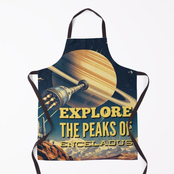 Item preview, Explore the peaks of Enceladus! - Space Travel retro poster version 14 designed and sold by jnxyz.