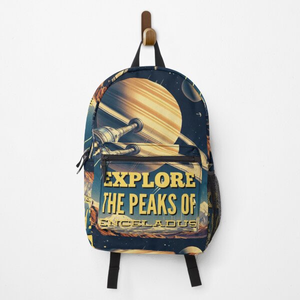 Item preview, Explore the peaks of Enceladus! - Space Travel retro poster version 14 designed and sold by jnxyz.