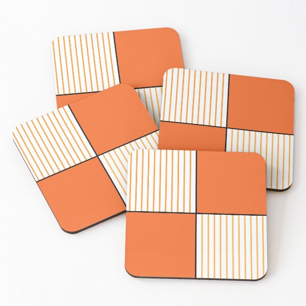 Item preview, Burnt orange striped checkered color block preppy pattern designed and sold by fluffyfamcraft.