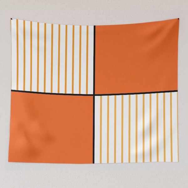 Item preview, Burnt orange striped checkered color block preppy pattern designed and sold by fluffyfamcraft.