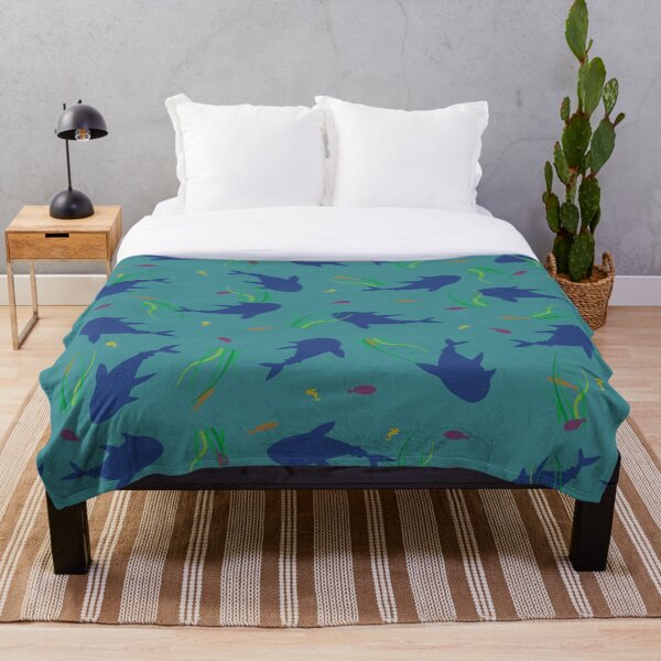 Aperçu de l'œuvre Motifs de requins et de vie marine sous-marine créée et vendue par DesignWerkz.