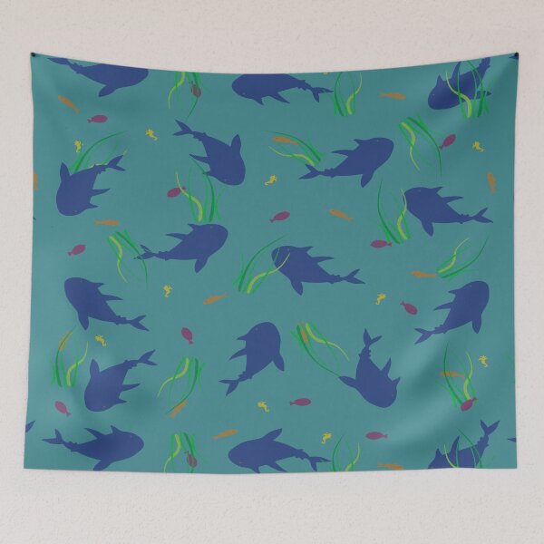Item preview, Underwater Shark & Sea Life Pattern designed and sold by DesignWerkz.