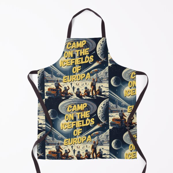 Item preview, Camp on the ice fields of Europa! - Space Travel retro poster version 15 designed and sold by jnxyz.