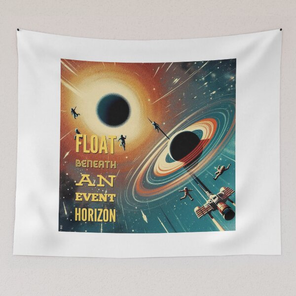 Item preview, Float beneath an event horizon! - Space Travel retro poster version 16 designed and sold by jnxyz.