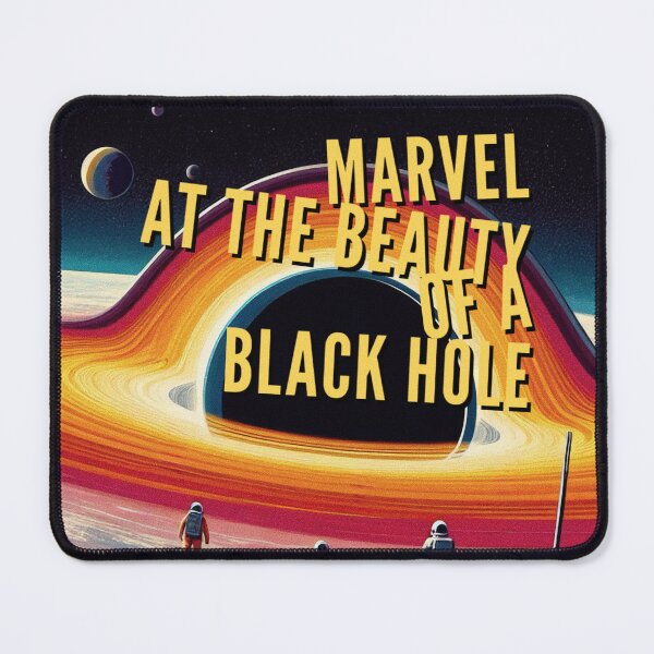 Item preview, Marvel at the beauty of a black hole! - Space Travel retro poster version 17 designed and sold by jnxyz.