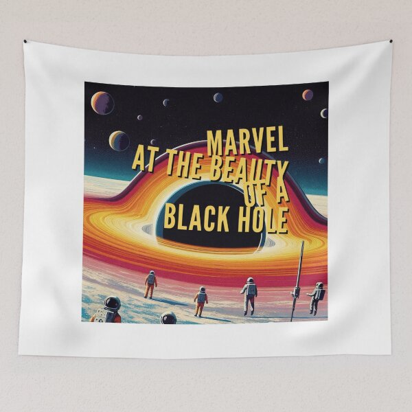 Item preview, Marvel at the beauty of a black hole! - Space Travel retro poster version 17 designed and sold by jnxyz.