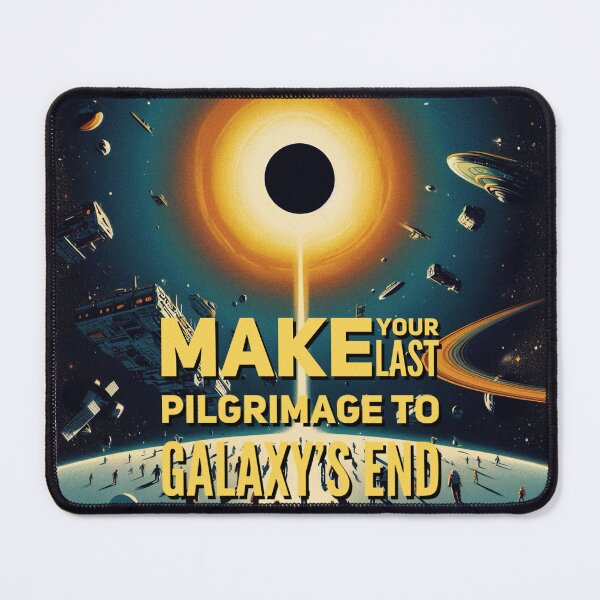 Item preview, Make your last pilgrimage to Galaxy's end! - Space Travel retro poster version 18 designed and sold by jnxyz.