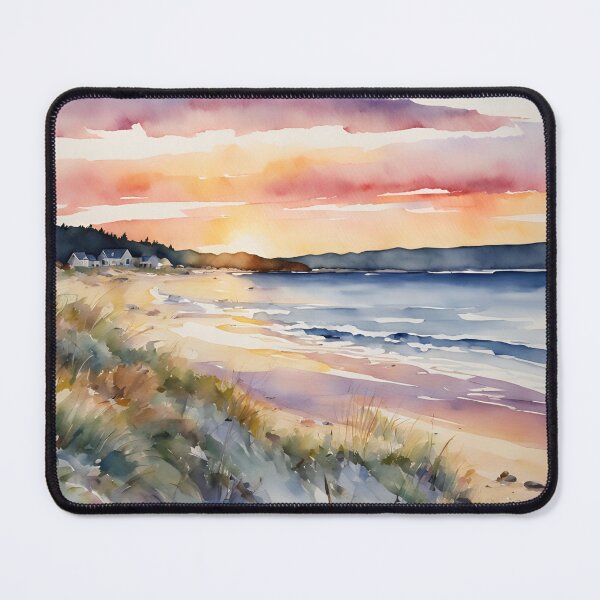 Item preview, Coastal Watercolor Beach Scene Ocean Sunset designed and sold by SeaStarAlex.