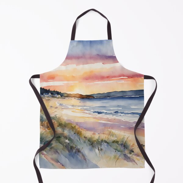 Item preview, Coastal Watercolor Beach Scene Ocean Sunset designed and sold by SeaStarAlex.