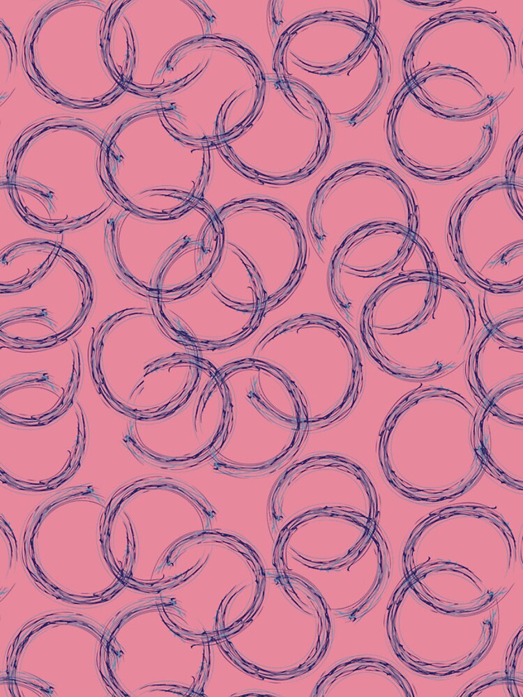 Thumbnail 4 of 4, Samsung Galaxy Phone Case, Abstract Ink Rings on Pink Pattern designed and sold by DesignWerkz.