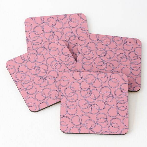 Item preview, Abstract Ink Rings on Pink Pattern designed and sold by DesignWerkz.