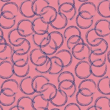 Artwork thumbnail, Abstract Ink Rings on Pink Pattern by DesignWerkz