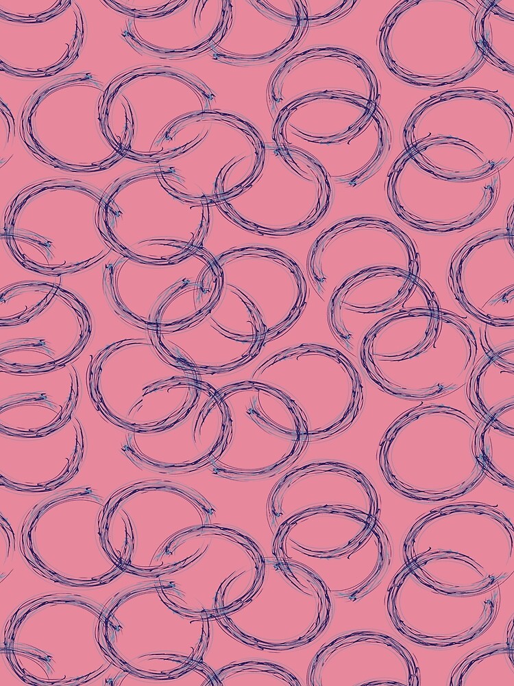 Thumbnail 4 of 4, Graphic T-Shirt, Abstract Ink Rings on Pink Pattern designed and sold by DesignWerkz.