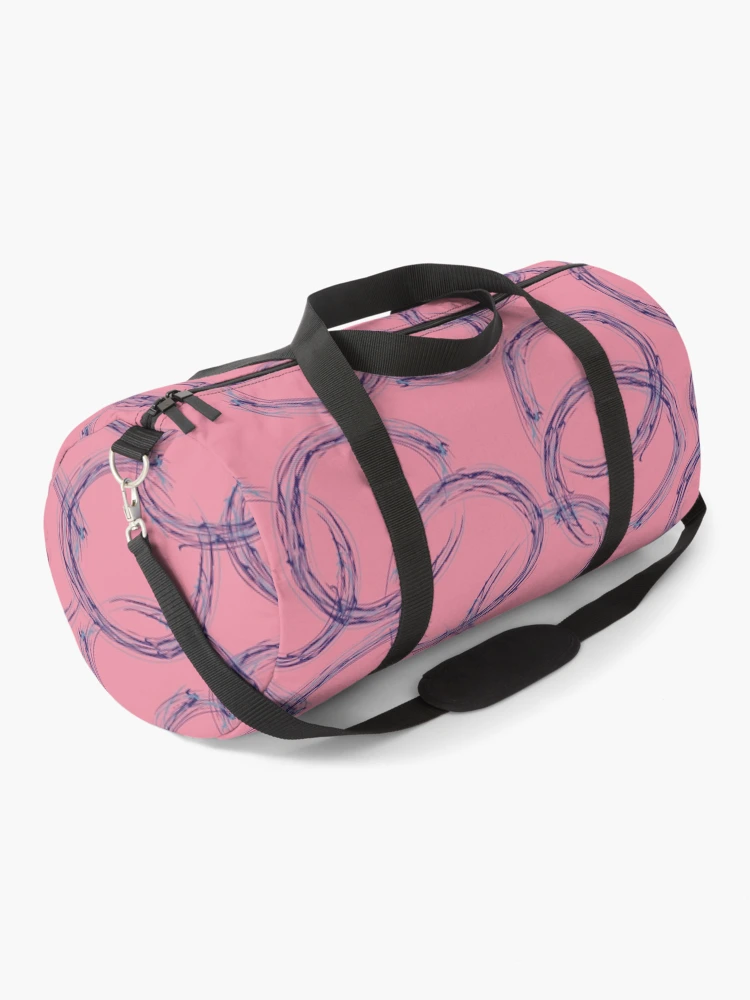 Thumbnail 1 of 3, Duffle Bag, Abstract Ink Rings on Pink Pattern designed and sold by DesignWerkz.