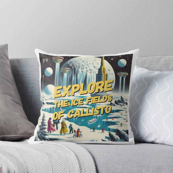 Item preview, Explore the ice fields of Callisto! - Space Travel retro poster version 19 designed and sold by jnxyz.