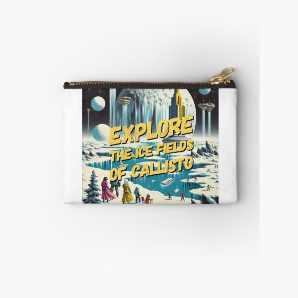Item preview, Explore the ice fields of Callisto! - Space Travel retro poster version 19 designed and sold by jnxyz.