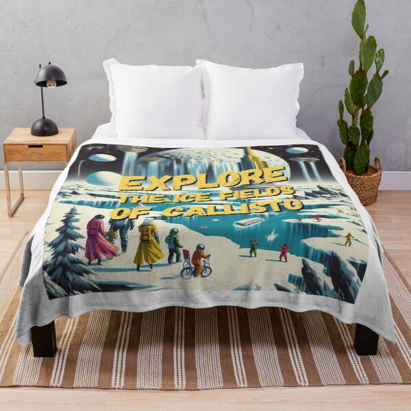 Item preview, Explore the ice fields of Callisto! - Space Travel retro poster version 19 designed and sold by jnxyz.