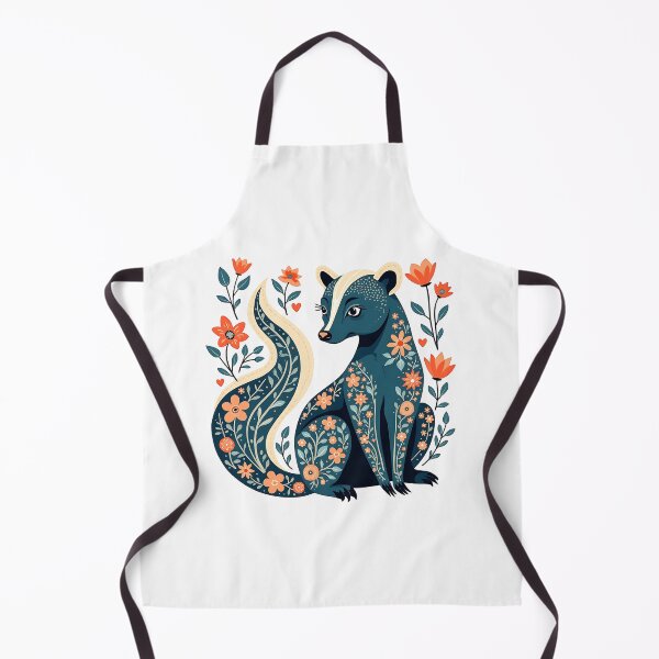Item preview, Cute Whimsical Floral Skunk Illustration designed and sold by BirdsnStuff.