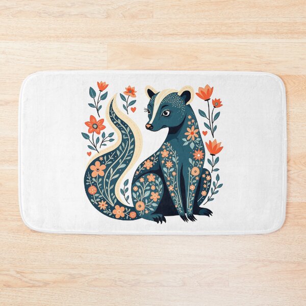 Item preview, Cute Whimsical Floral Skunk Illustration designed and sold by BirdsnStuff.