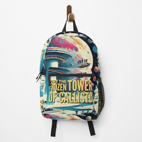 Item preview, Visit the frozen ice tower of Callisto! - Space Travel retro poster version 20 designed and sold by jnxyz.