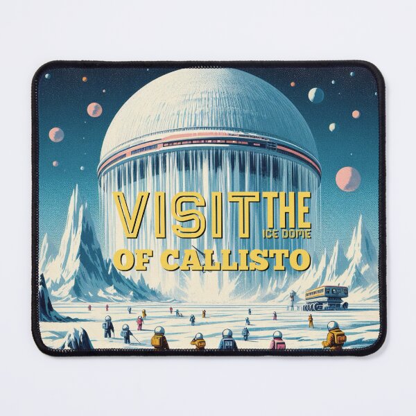 Item preview, Visit the ice dome Callisto! - Space Travel retro poster version 21 designed and sold by jnxyz.