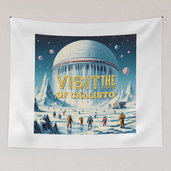 Item preview, Visit the ice dome Callisto! - Space Travel retro poster version 21 designed and sold by jnxyz.