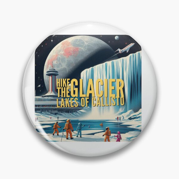 Item preview, Hike the glacier lakes of Callisto! - Space Travel retro poster version 22 designed and sold by jnxyz.