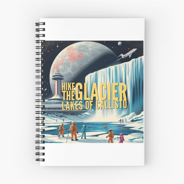 Item preview, Hike the glacier lakes of Callisto! - Space Travel retro poster version 22 designed and sold by jnxyz.