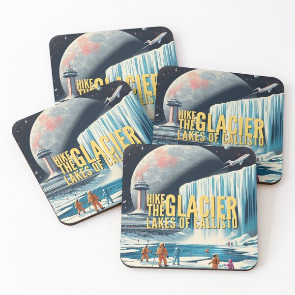 Item preview, Hike the glacier lakes of Callisto! - Space Travel retro poster version 22 designed and sold by jnxyz.