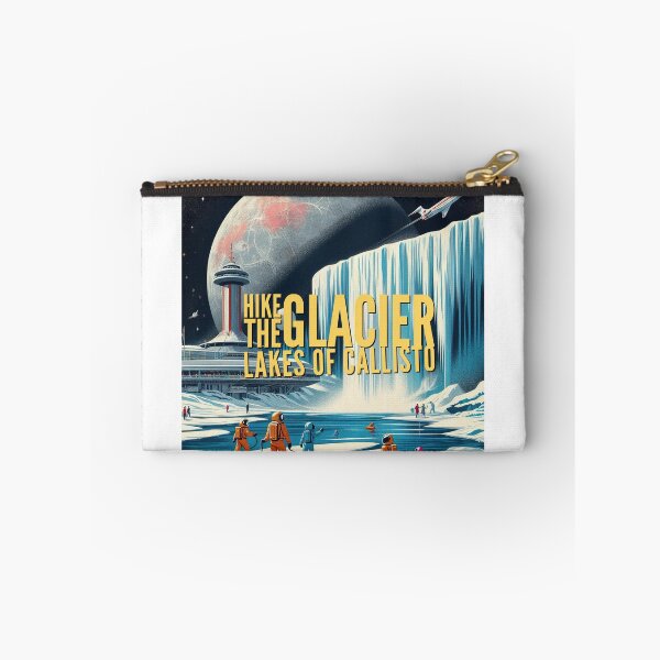 Item preview, Hike the glacier lakes of Callisto! - Space Travel retro poster version 22 designed and sold by jnxyz.