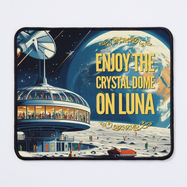 Item preview, Enjoy the crystal dome on Luna! - Space Travel retro poster version 23 designed and sold by jnxyz.