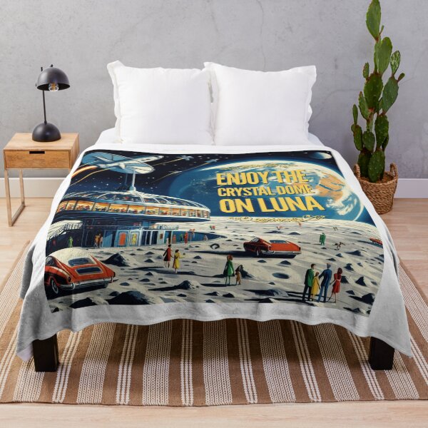 Item preview, Enjoy the crystal dome on Luna! - Space Travel retro poster version 23 designed and sold by jnxyz.