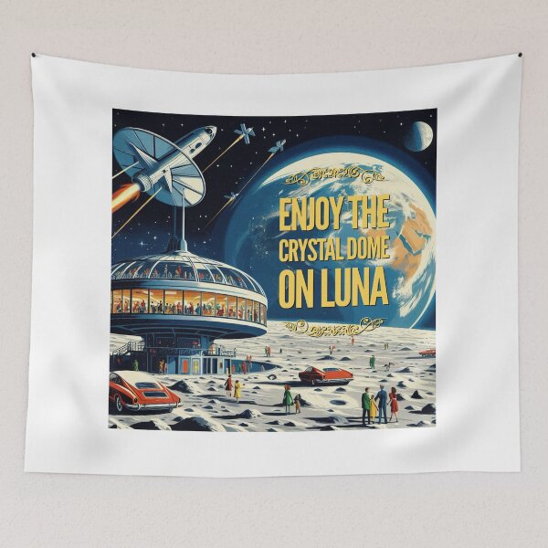 Item preview, Enjoy the crystal dome on Luna! - Space Travel retro poster version 23 designed and sold by jnxyz.