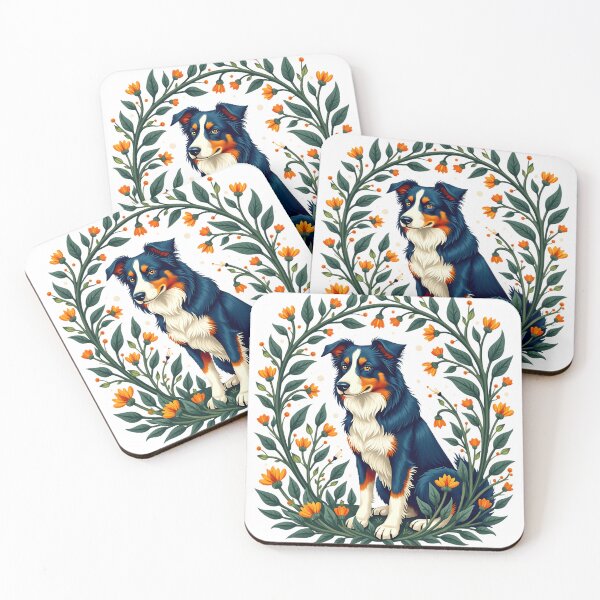 Item preview, Folk Art Floral Dog Illustration  designed and sold by BirdsnStuff.
