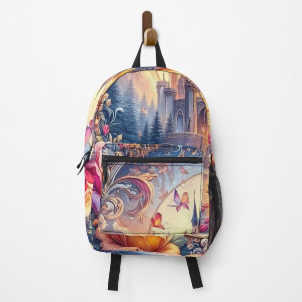 Item preview, Dreamlike Enchanted Castle with Flowers and Butterflies designed and sold by choder61.