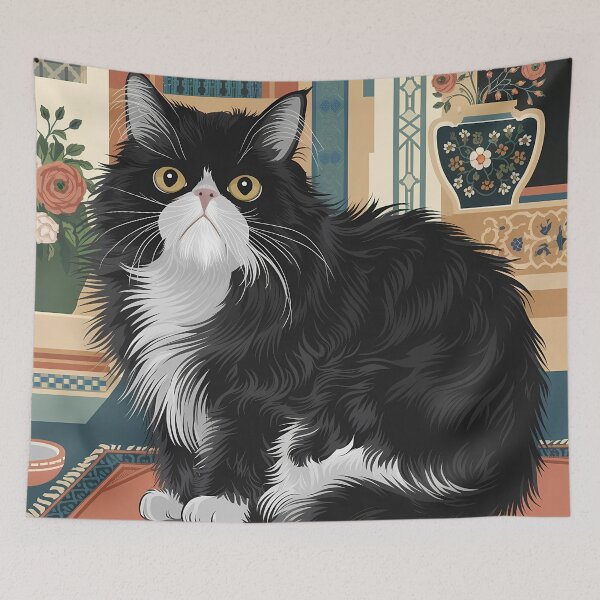Item preview, Black and White Cat, Patterned Elegance designed and sold by Dshoppin.