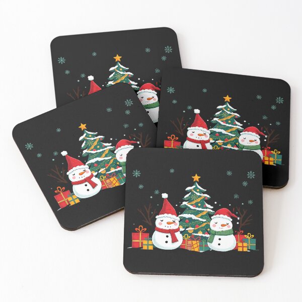 Item preview, Festive Snowmen by the Christmas Tree designed and sold by Linework Studio.
