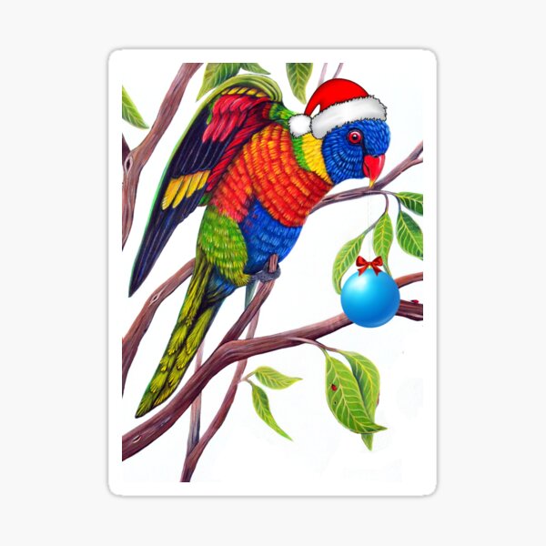 Item preview, Christmas Rainbow Lorikeet  designed and sold by Linda Callaghan.