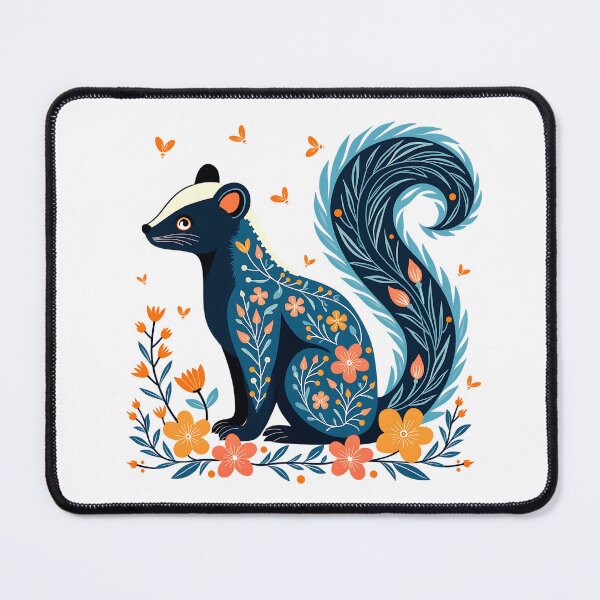 Item preview, Cute Whimsical Floral Skunk Illustration designed and sold by BirdsnStuff.