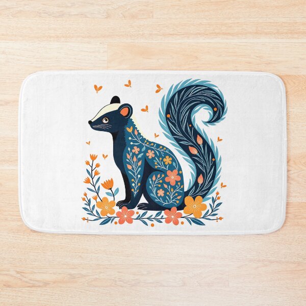 Item preview, Cute Whimsical Floral Skunk Illustration designed and sold by BirdsnStuff.