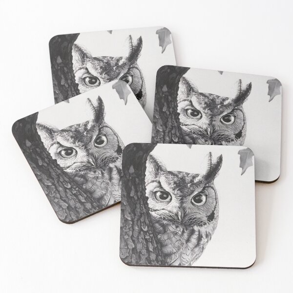 Item preview, Black and white owl sketch print designed and sold by dcrc.